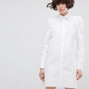 Asos puff shoulder shirt dress